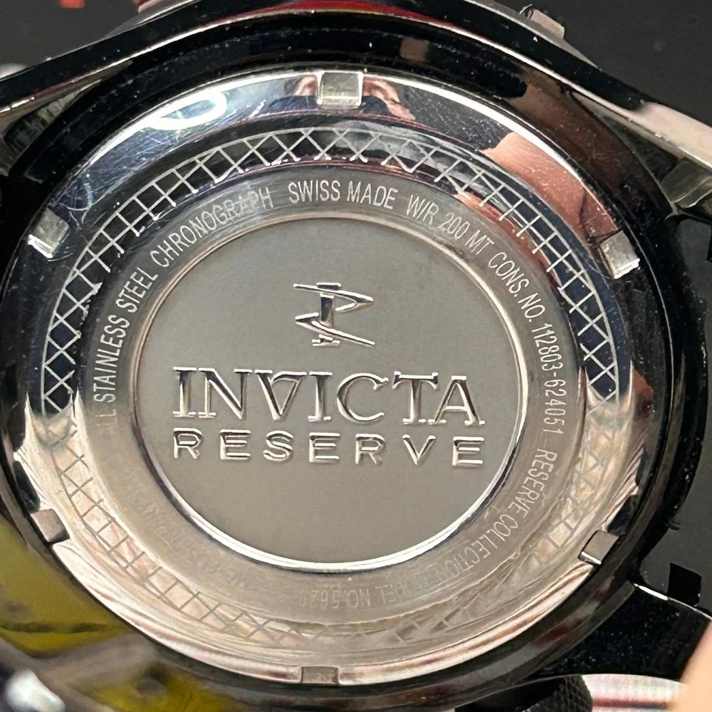 Invicta Reserve Bolt Zeus 12803 Mens Swiss‎ Chronograph Black Steel Watch w. Box